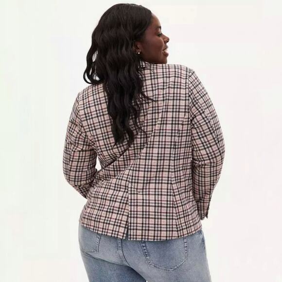 Torrid Women's Double Knit Multi Plaid Blazer Size 3X - Picture 2 of 12
